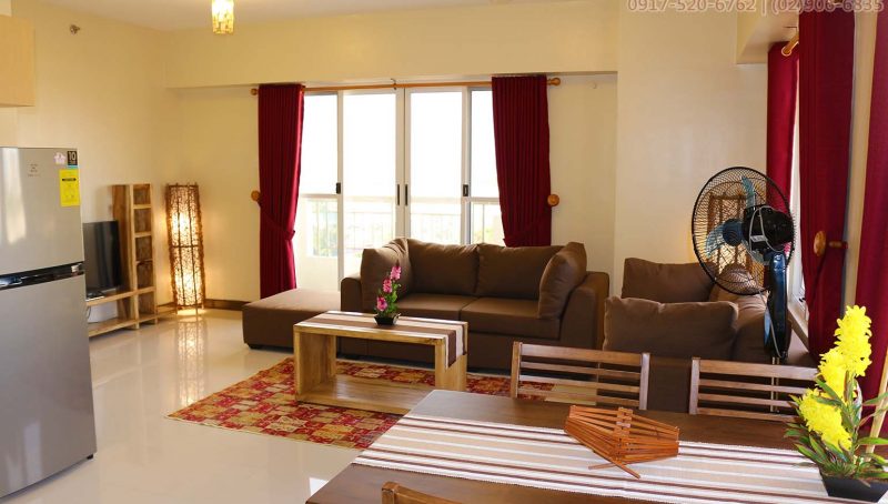 Fully furnished 2 bedroom condo unit in New Manila area, very close to University Belt. Very conveniently located, just walking distance to LRT station.